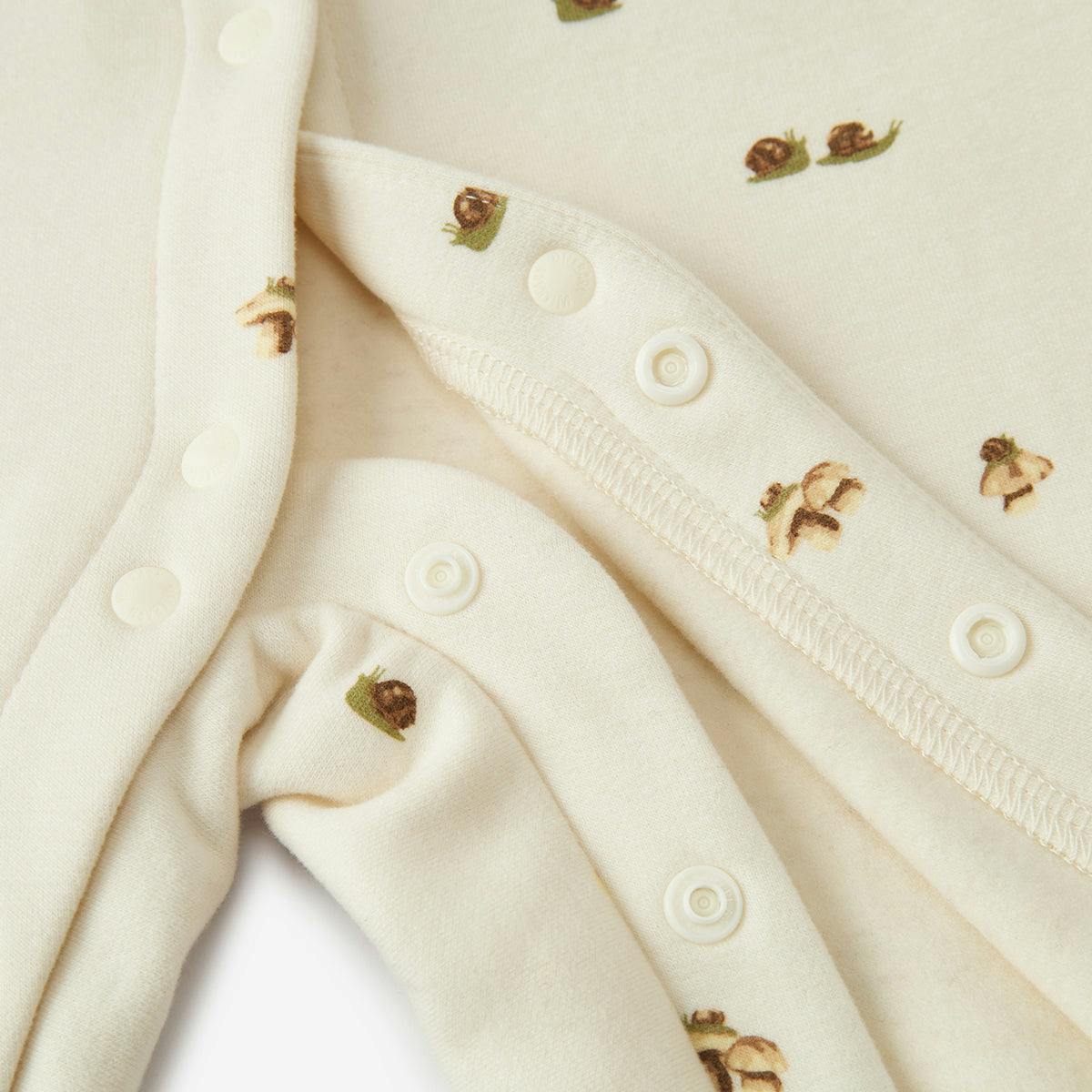 Lil' Mushroom Stretch Fleece Collar Jumpsuit