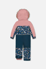 Kids One Piece Discover Snowsuit Blue and Pink Unicorn Print