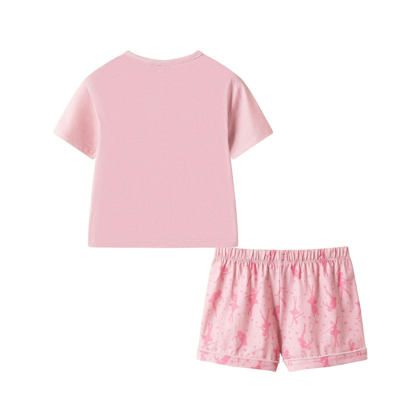 Girls Tee And Short Pajama Set | Pink Ballet