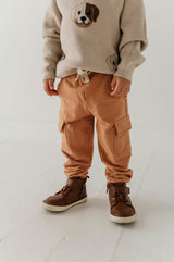 Boys Cargo Pants in Chai