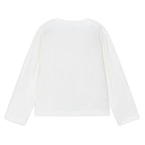 White Long-Sleeve Flower Tee