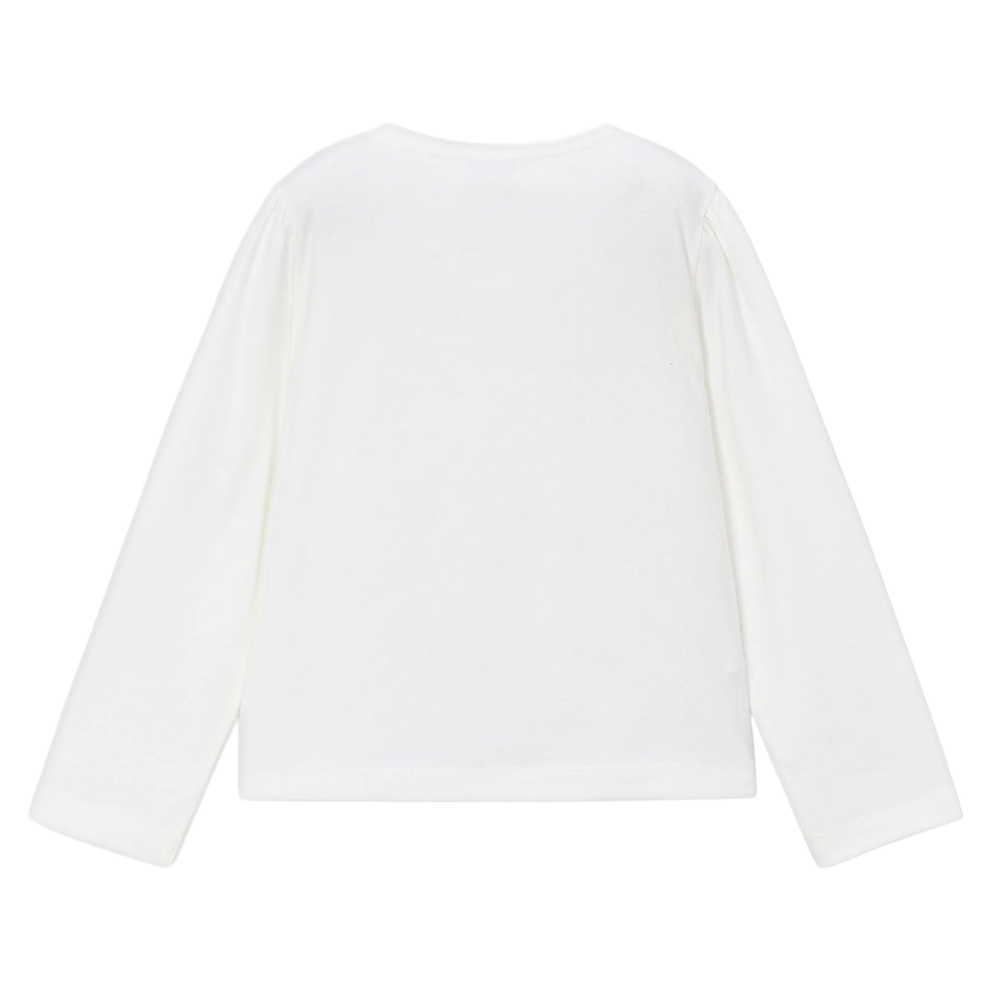 White Long-Sleeve Flower Tee
