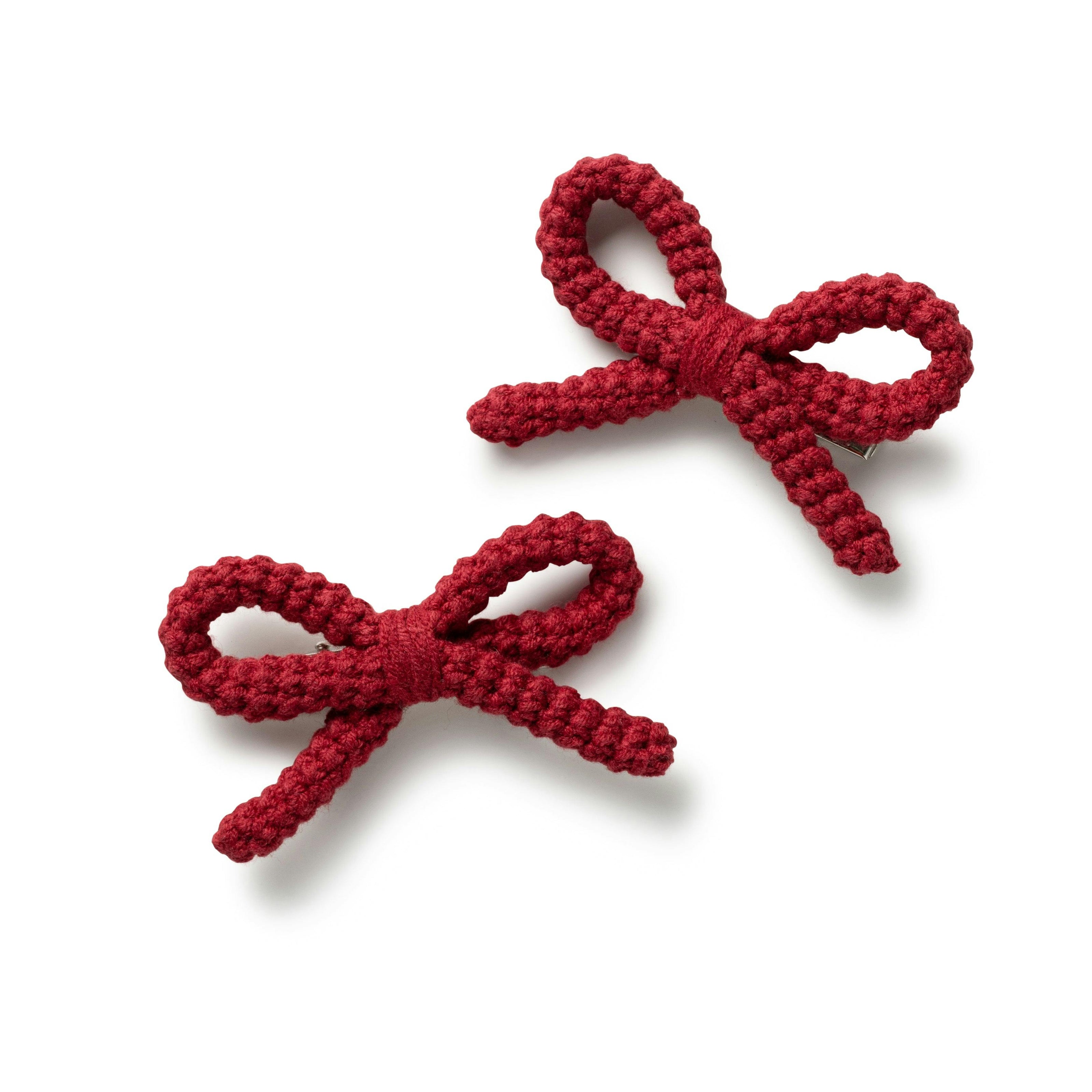 Halo Luxe Juliana Textured Knit Double Clip - Red