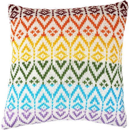 Rainbow Fair Isle Pillow