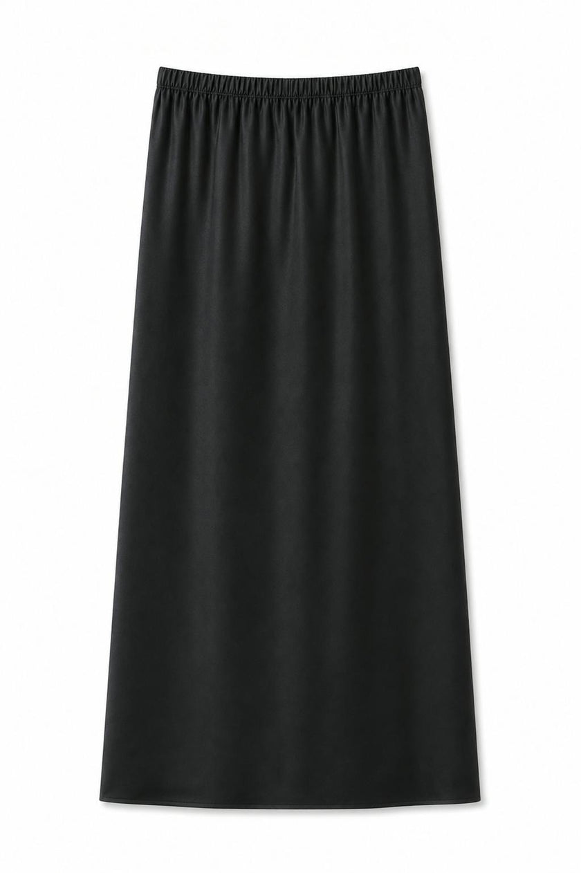 Joey Black Satin Maxi Skirt