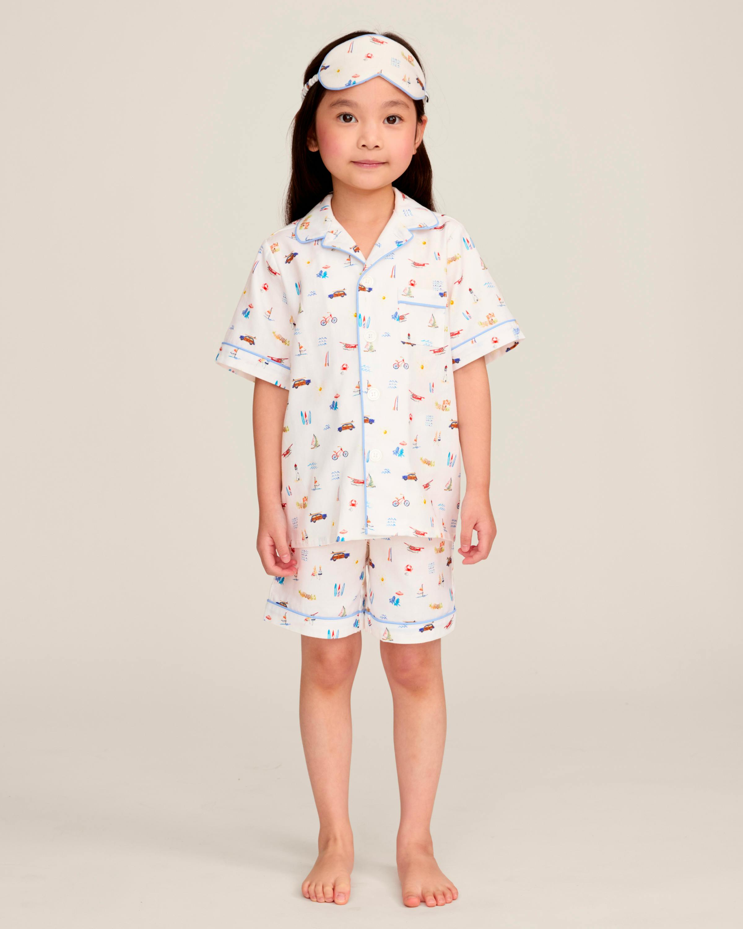 Kid's Twill Pajama Short Set in Summer Nostalgia