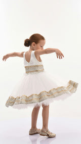 White Lorelei Sequin Hem Dress