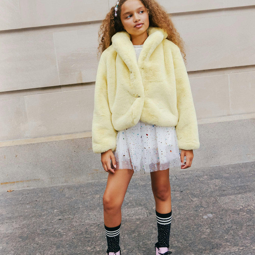 Little Miss Sunshine Faux Fur Jacket