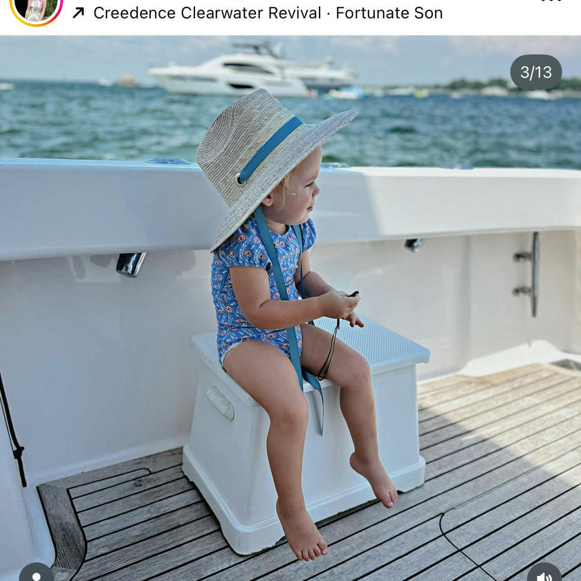 Mommy & Me Sun Hat Set - Hollyhock & Petunia - Long Sun-Dried Dahlia Ribbon