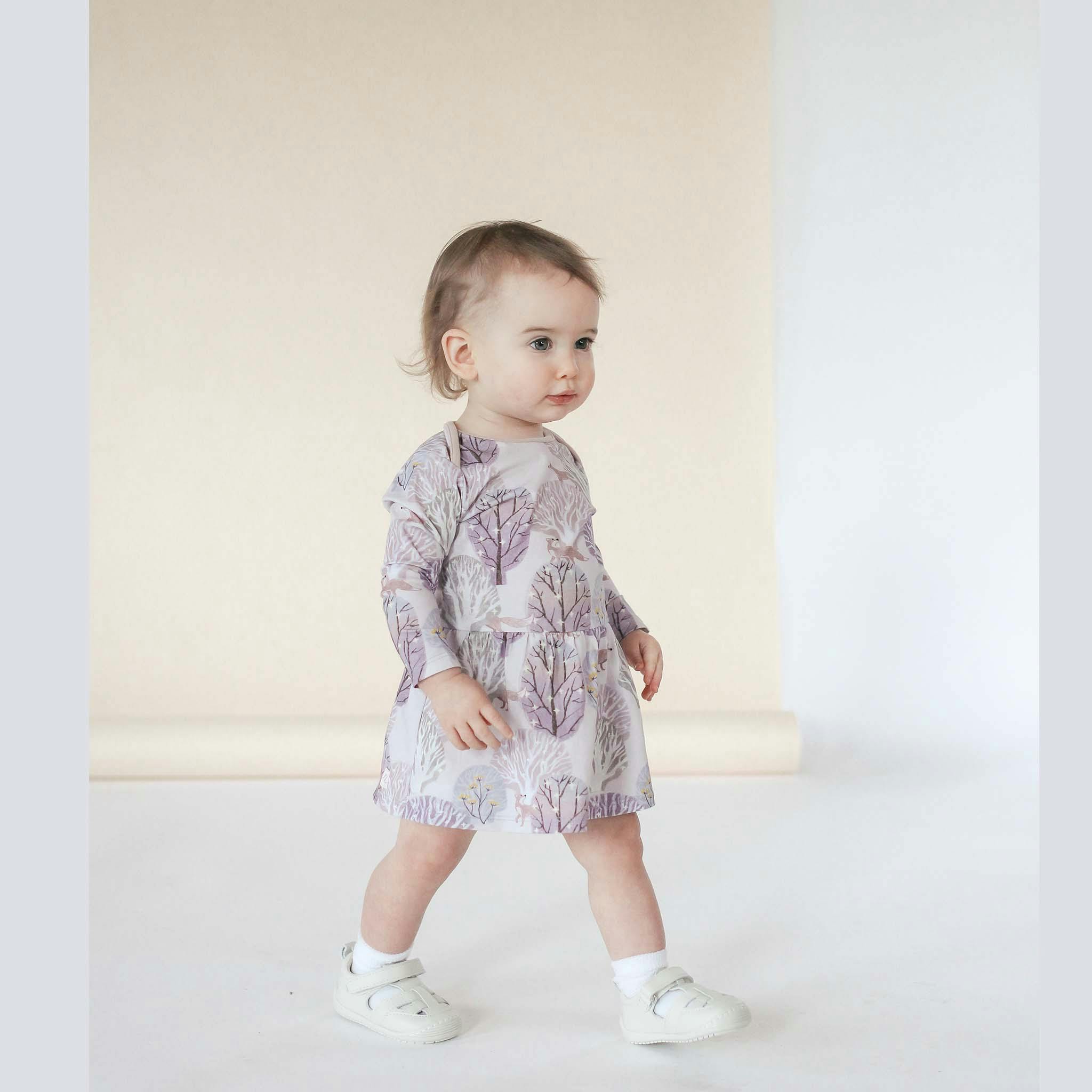 Baby Isabelle Print Long Sleeve Onesie Dress