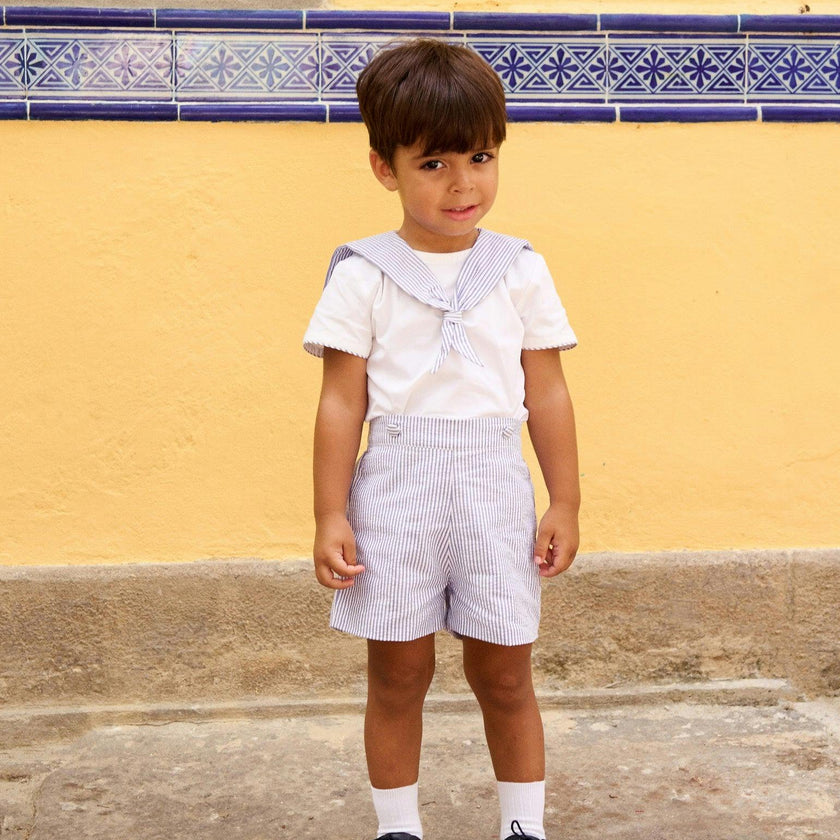 Dark Blue Stripe Antonio Baby Boy Set