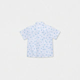Colin Baby Boy Shirt Short Sleeve Cotton, Blue Whale