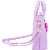 Faux Leather Tote Shoulder Strap Handbag With Sequins Happy Face Charm