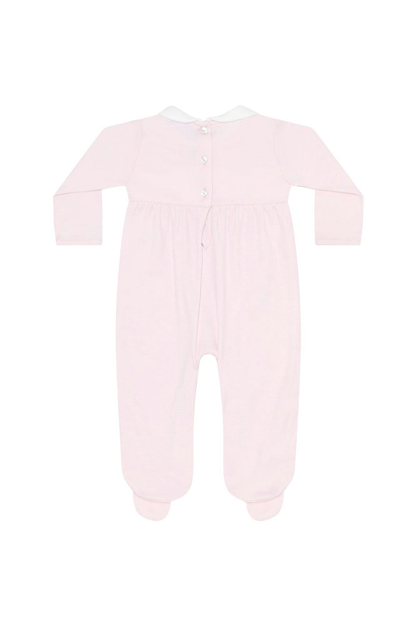 Pink Pumpkin Patch Embroidered Footie