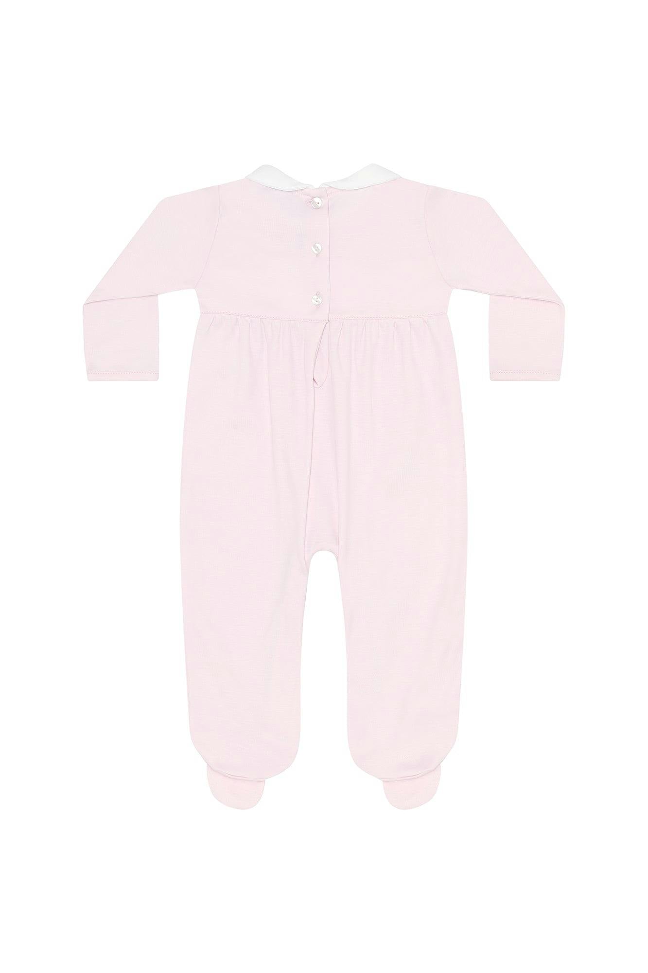 Pink Pumpkin Patch Embroidered Footie