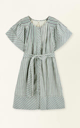 Vienna Pintuck Dress in Dune Stripe