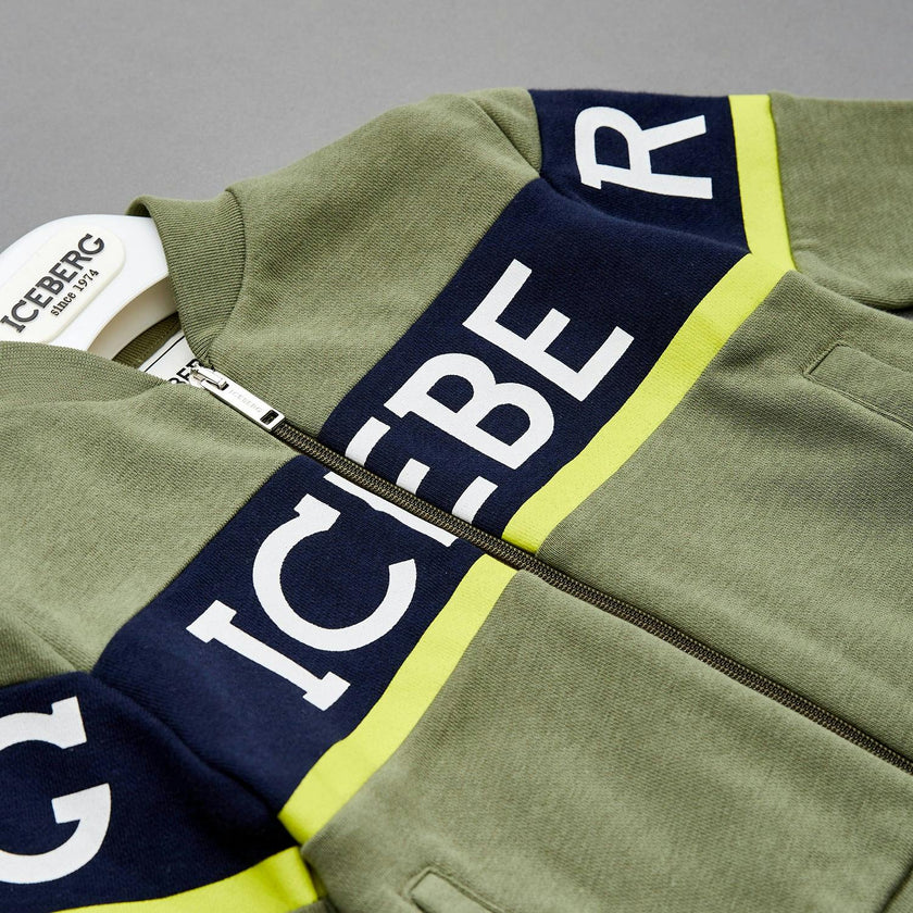ICEBERG Logo Stripe Zip Sweatshirt