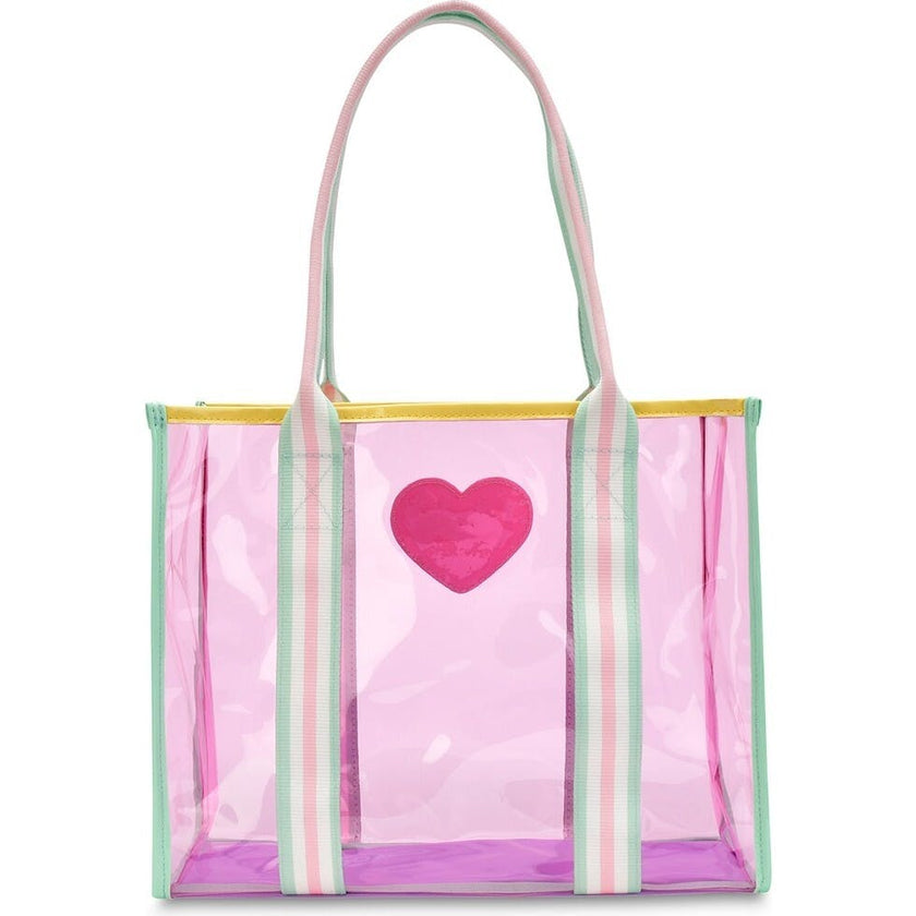 Color Block Clear Tote Bag