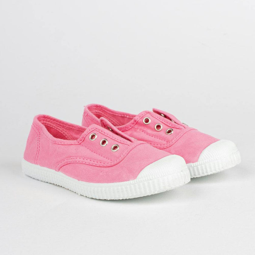 Hampton Canvas Plum Plimsolls in Bonbon Pink