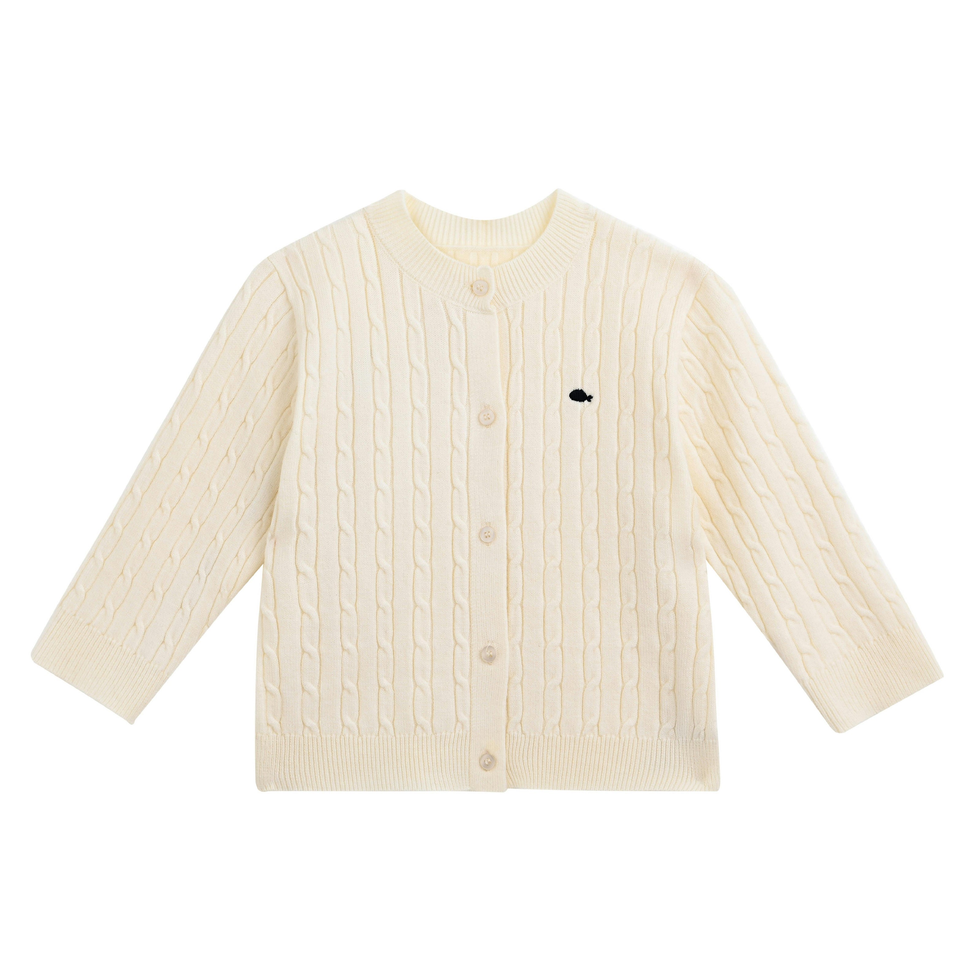 Beige Cable Knit Cardigan