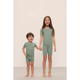 Kids TENCEL Modal Unisex Short PJ Set, Green