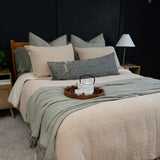 Geo Stripe Black & White Geometric Lumbar Pillow