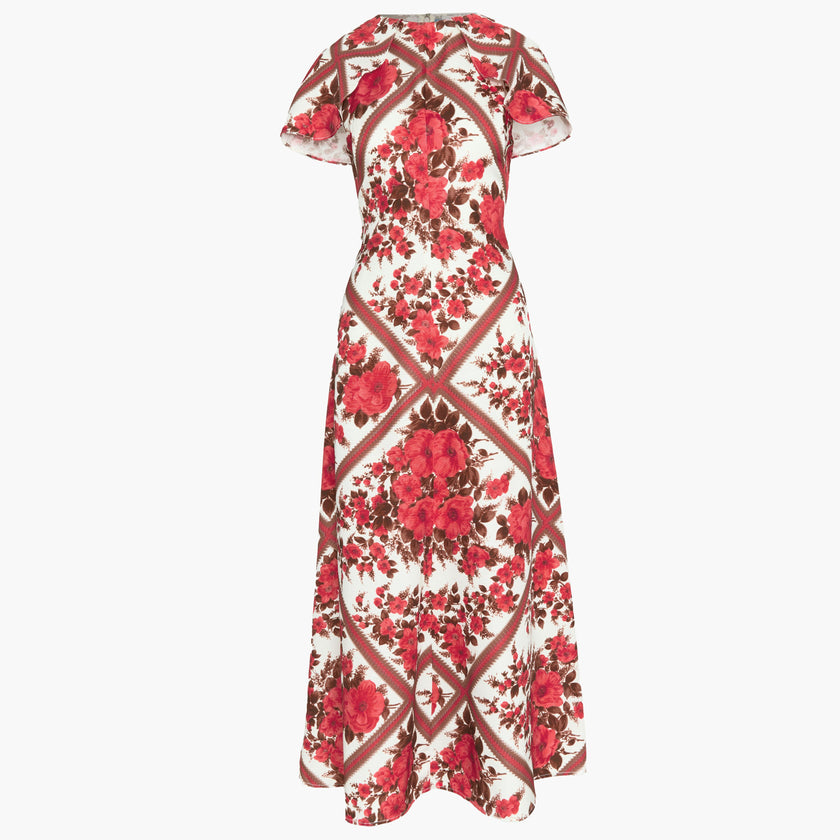 The Davina Dress - Red Diamond Rose