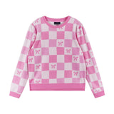 Tween Girls Terry Pull-Over & Short Set | Checkered Bow