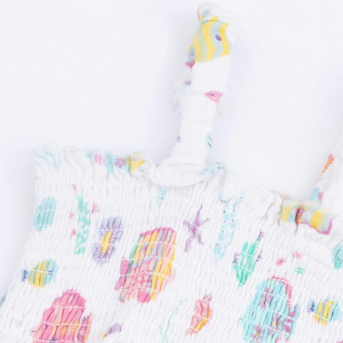 Sunny Coral Reef Fish - Smocked Romper