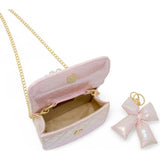 Shiny Quilted Fluffy Bow Handbag