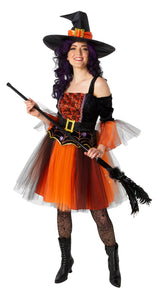 Women's Black and Orange Enchanted Witch Costume