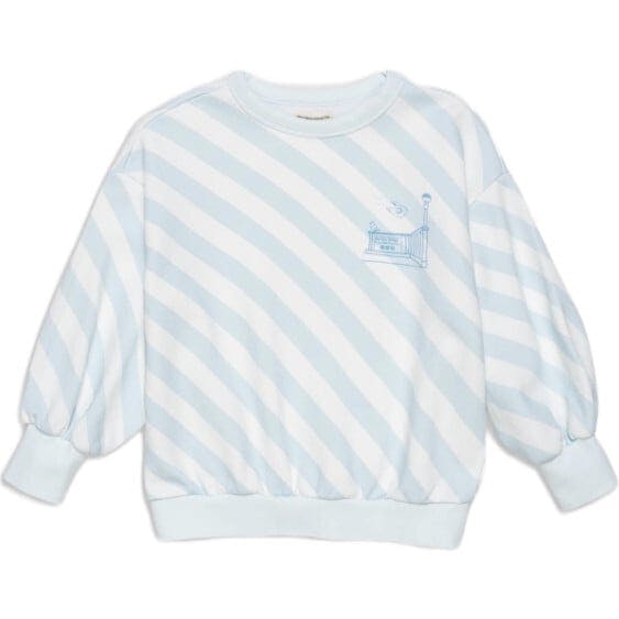 Organic Weekend Sweatshirt in Sky Blue Stripe