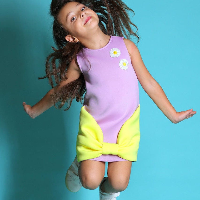 Lilac Fiona Sleeveless Bow Dress