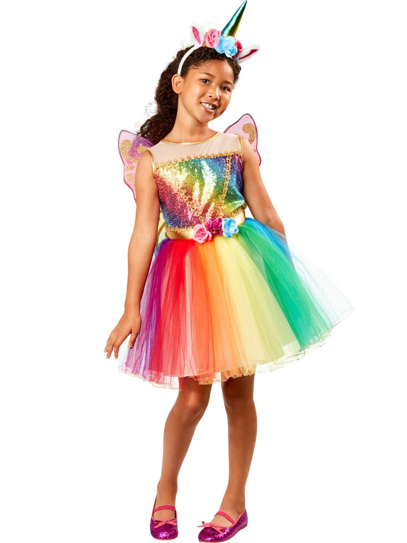 Girls' Rainbow Unicorn Costume
