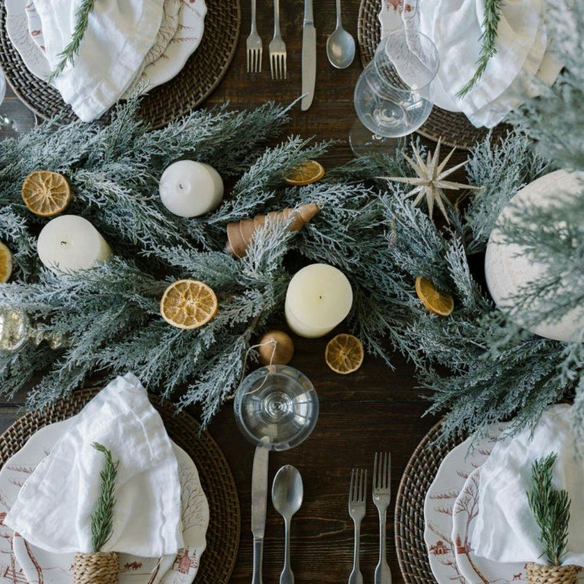 9' Flocked Cedar Garland