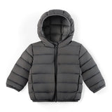 Gray Down Quilted Hooded Puffer Jacket