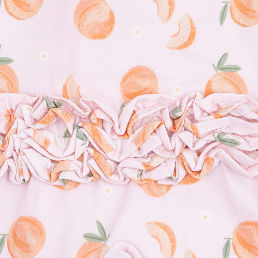 Sweet Peach - 2 Way Ruffle Back Zipper Footie