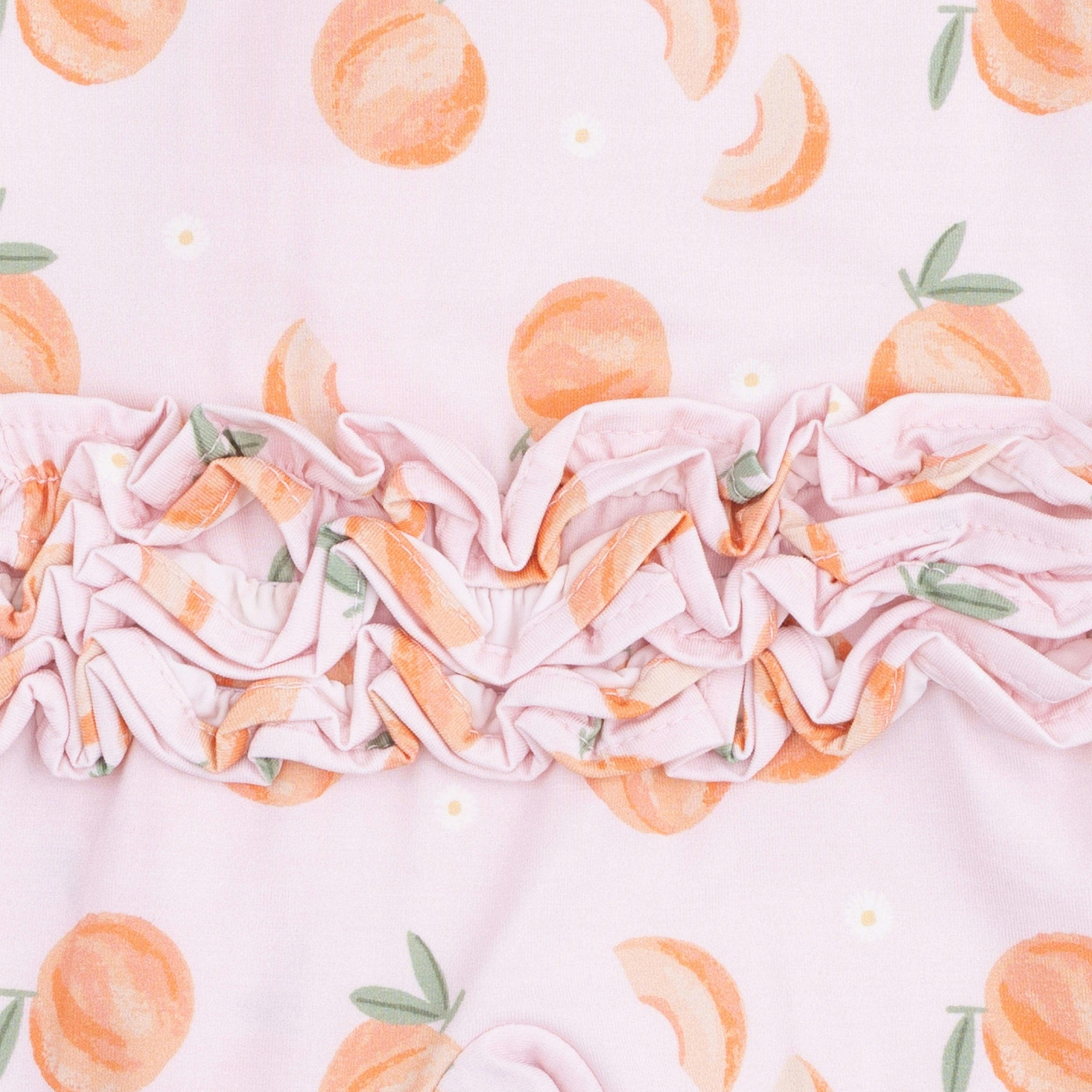 Sweet Peach - 2 Way Ruffle Back Zipper Footie