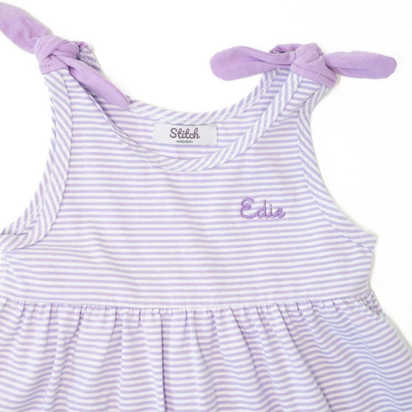 Custom Embroidered Stripe Dress