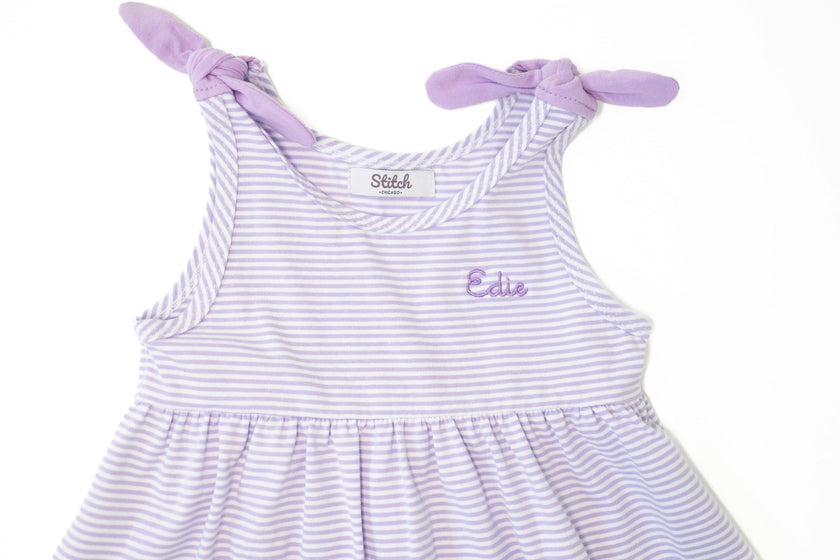 Custom Embroidered Stripe Dress