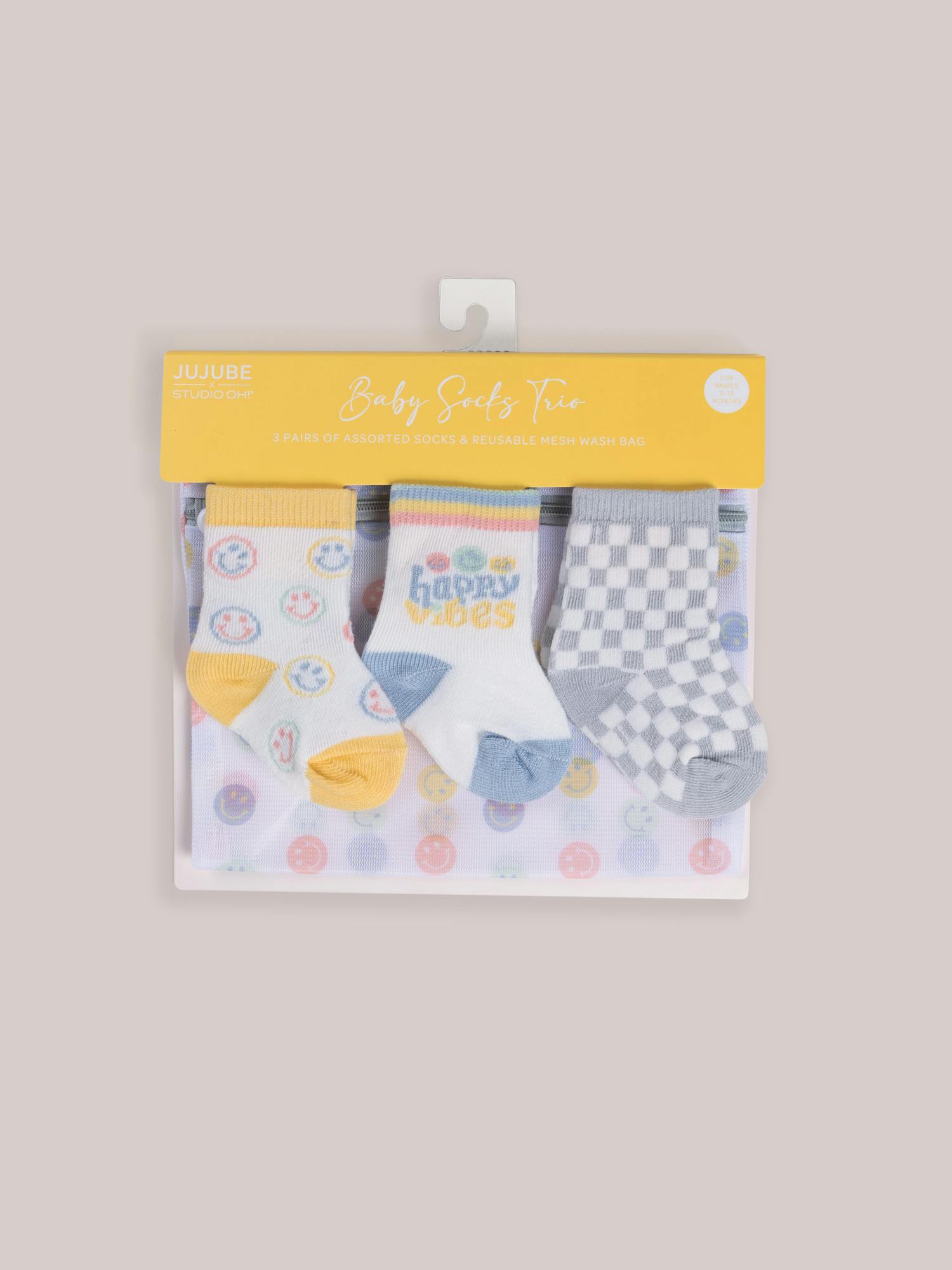 Baby Socks Trios With Zipper Wash Bag