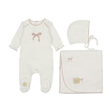 Bows & Kisses Layette Set Ivory & Pink