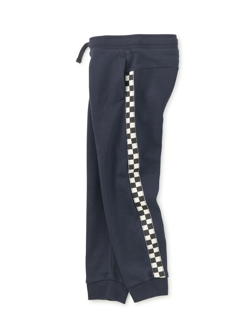 Stripe-Out Joggers, Indigo