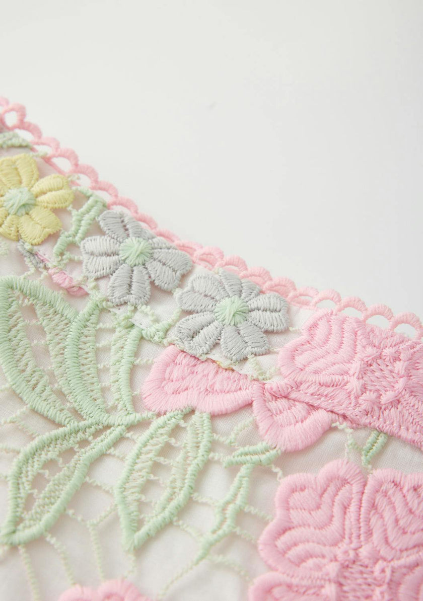 Estella Frill Embroidered Mini Skirt