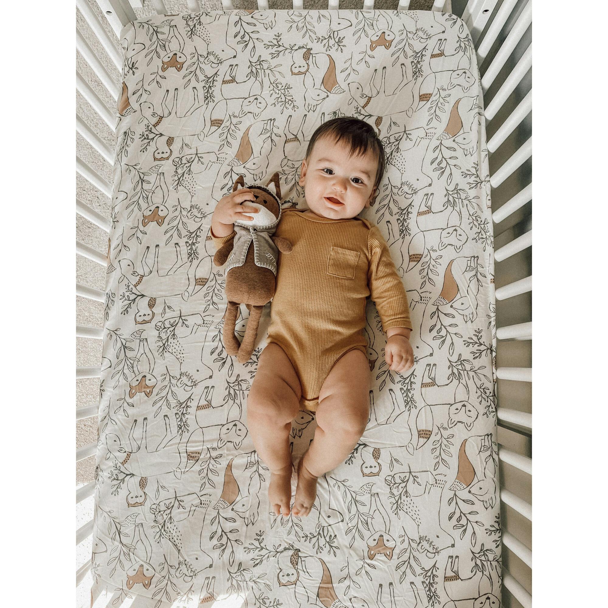 Ezra Fitted Woodland Animal Crib Sheets