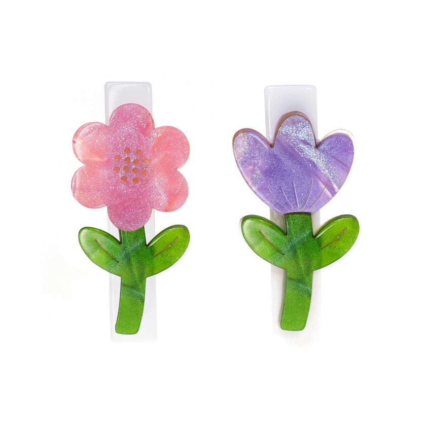 SPR - Tulip Flower Pink & Purple Hair Clips
