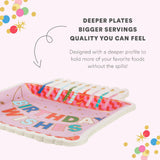 Packed Party Make a Wish Birthday Dessert Plates 10ct - Gold Foil Colorful Cake Design Party Plates, 8 Inch, 350 GSM