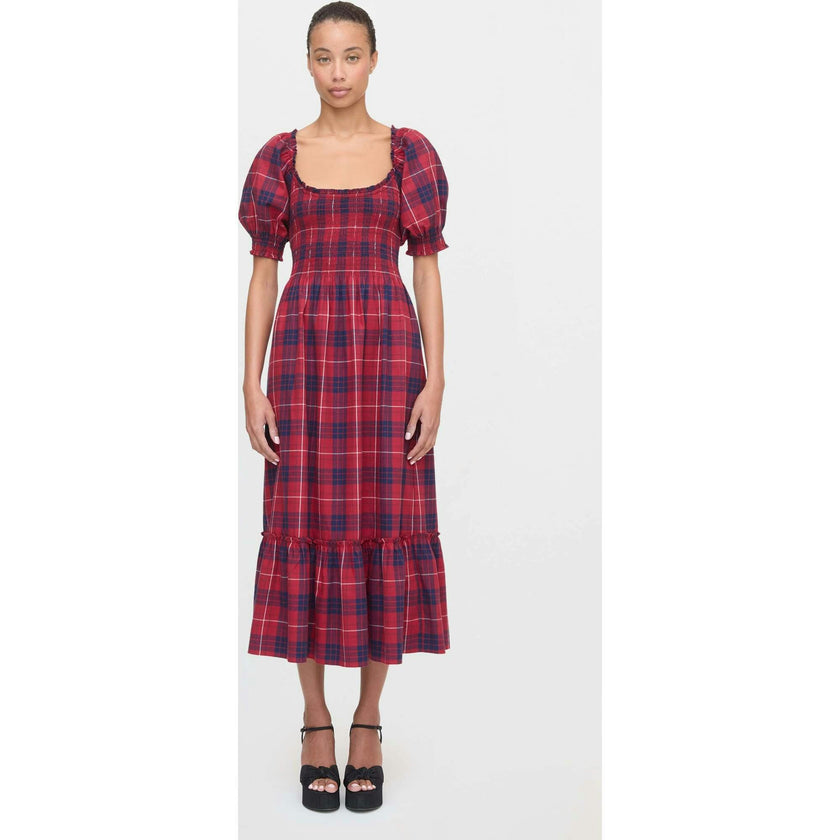 The Louisa Nap Dress - Cherry Tartan