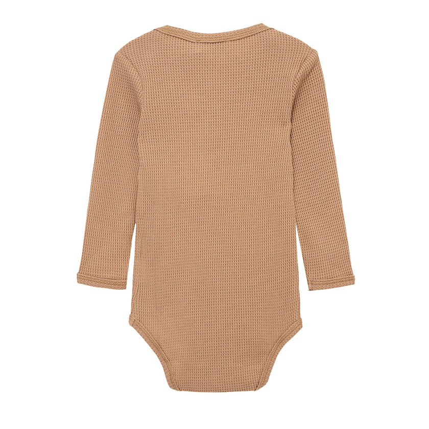 Tawny Rose Waffle Long Sleeve One Piece
