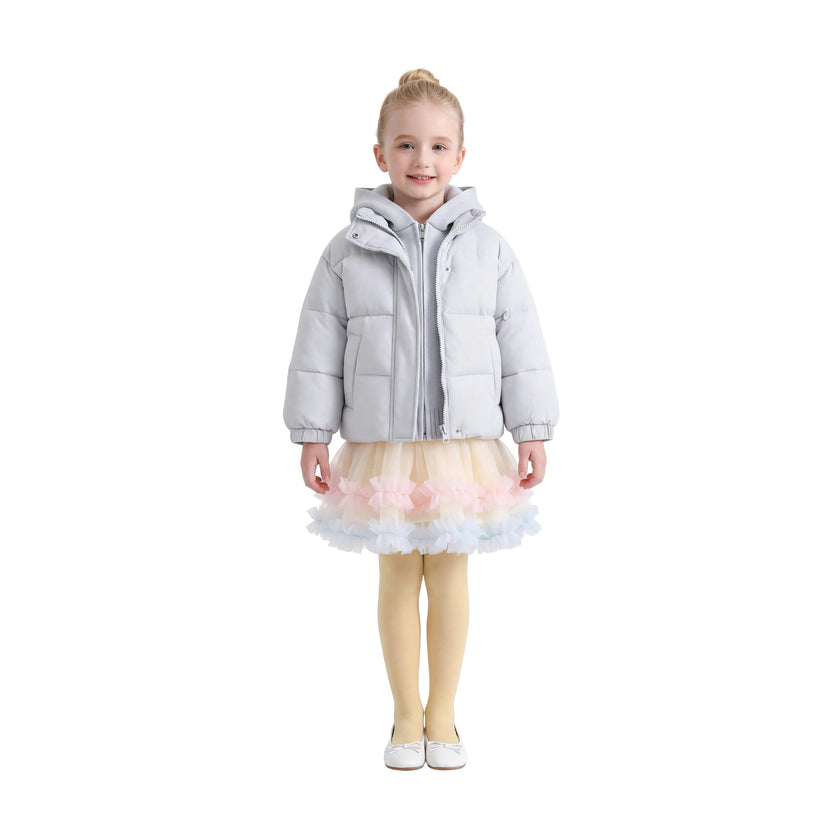 Blue Hooded Puffer Jacket